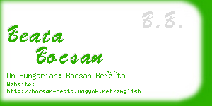 beata bocsan business card